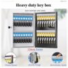WeHere Key Lock Box Wall Mount, Security Lockbox App Key Management, 32 Key Cabinet Combination Lock, Locking Key Storage Organizer Box with Key
