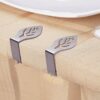 WedDecor Table Clamps Stainless Steel Leaf Design Cloth Secure Clip Holders for Home, Patio, Party, BBQ, Wedding, Indoor and Outdoor Use, 4pcs, L
