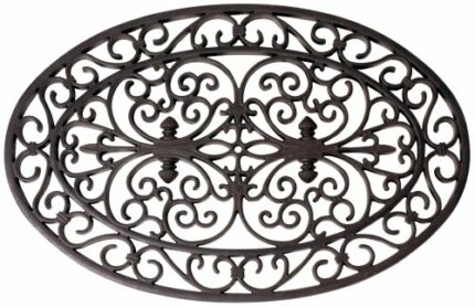 Esschert Design Rubber doormat oval 70x46cm, RB05, Rubber, 70x44x1,5 -, Black