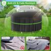 Wanocean Garden Table Covers Round, Garden Furniture Covers Waterproof, 420D Heavy Duty Oxford Fabric Patio Table Set Cover Diameter 190 x 80cm