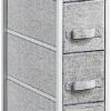 CIADAZ Narrow Dresser Tower with 4 Drawers, Easy Pull Handle Narrow Dresser Tower Sturdy Metal Frame Bathroom Little Cabinet Stand Slim Side Stor