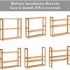3-Tier Bamboo Bathroom Shelf, Multifunctional Wall Mount Storage Rack Unit, Adjustable Bookcase Layer Rack Free Standing Toilet Utility Shelves,