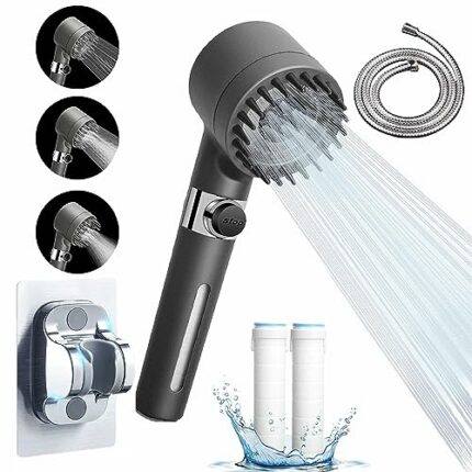 Shower Head high-Pressure 4-Mode Electric Shower, Handheld Shower Head, Adjustable spa Shower Head, Latest Powerful Shower Head, Equipped with 1.