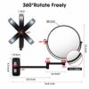 Vitoki Makeup Mirror Chrome, Wall Mounted 8 Inch Double-Sided Vanity Mirror 1X/10X Magnification,360°Swivel