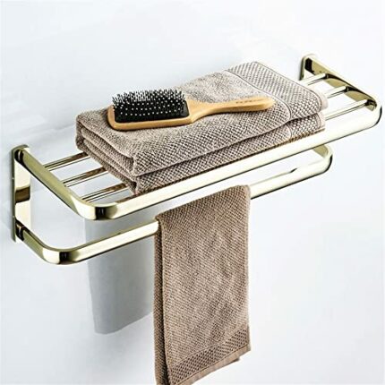 HIGOH Towel Racks, Bathroom Towel Rack Wall Mounted Towel Holder,Bath Towel Rack,Brass Zircobath Towel Holder,Towel Rail,Simple Towel Bar
