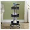 ZCMEB Mobile Kitchen Shelf Trolley Household Storage Shelf with Wheeled Trolley (Color : Wit, Size : 87 * 42 * 35cm)