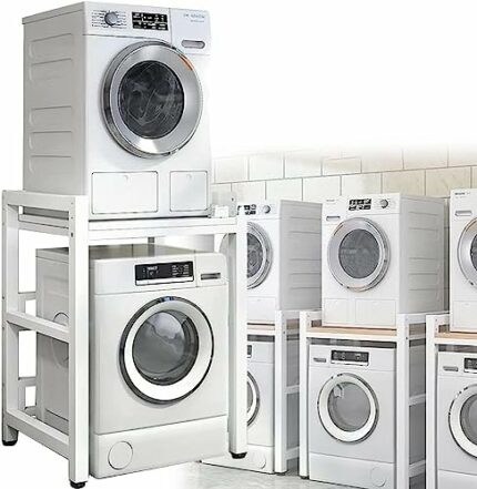 Drum Washing Machine Cabinet, Over Washer Machine Storage Unit, Stacking Kit for Washer and Dryer, Washing Machine Storage Shelf for Bathroom Kit