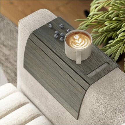 EWART WOODS Sofa arm tray table couch bedside wood coaster coffee cup foldable armrest caddy end protector folding living room furniture mat tv c