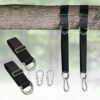 Vigorport Camping Hammock Tree Swing Straps (1.8m) x 2 Hanging kit 4 D-Ring,Extra Long Strap with 2 Heavy Duty Safety Lock Carabiner Hooks for Ki