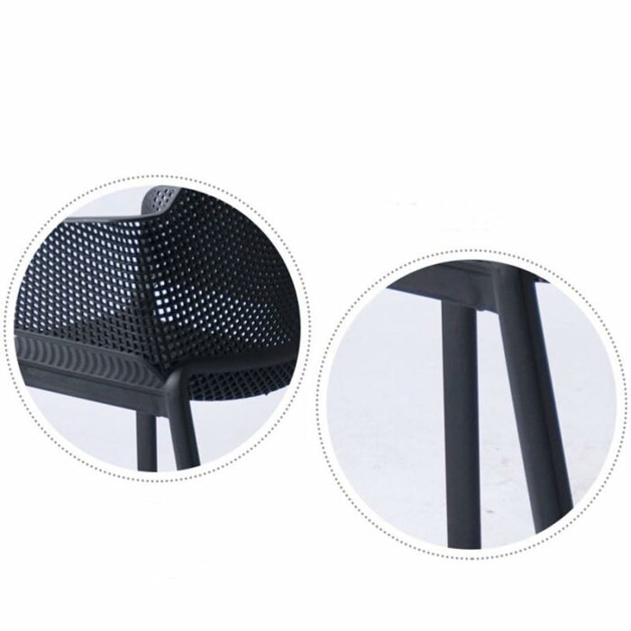 LUKEO Plastic Chairs For Kitchen Adult Backrest Armrest Furniture Dining Chair PP Hollow Living Room Chair (Color : D, Size : Light Grey)