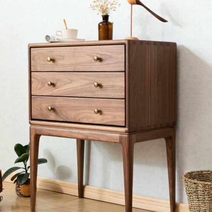 JYDQM Large storage space storage bedroom bedside small corner cabinet Solid wood bedside table