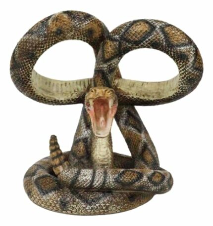 Ebros Gift Rustic Western Coiled Diamondback Rattlesnake Double Wine Bottles Holder 8.5" H Figurine Wild West Snakes Serpents Caddy Bar Accent