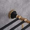 Towel Rack, Simple Bath Towel Rack Double-Layer Aluminum Alloy, Fashionable Black Gold Bathroom Rack Kitchen Bathroomniture Ornament