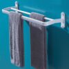 Towel Rack Aluminum Towel Rail Double pole Towel Holder Wall Mounted Bathroom Kitchen Accessories White paint surface Screws Mounting