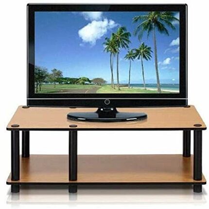 Furinno 11174LC(BK)/BK Just Mid Light Cherry Television Stand with Black Tube