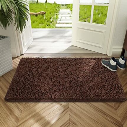 AROGAN Indoor Doormat, Front Door Mat 36"x24" Absorbent Rubber Backing Non Slip Door Mats, Machine Washable Chenille Door Mat for Muddy Shoes and