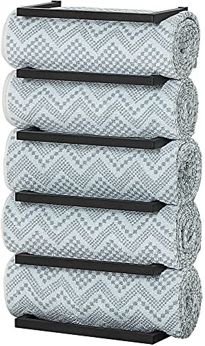 Sealskin Carré Large Towel Rail Black, Metal, Negro, 24 x 48 x 12 cm