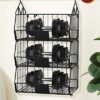 DECOHOME 3 Shelf Metal Hanging Shelves Organiser, Foldable Stackable Wardrobe Storage Shelves with 4 S-Hook, Wall Mounted Storage, Durable Storag