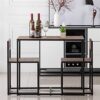 WALNUT Elm Wood Simple Dining Table Set Breakfast Table And Chair Three-Piece [90x47x75.5cm] Kitchen Room Furniture