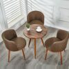 WALNUT Dining Room Chairs Nordic Style Dining Table With Chairs Set Furniture Cotton Linen Solid Wood Hotel Kitchen Restaurant Stool (Color : Bro