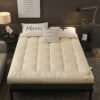 Traditional Mattress Futon Topper, Soft Thick Tatami Mattress, Folding Upholstered Pad Single Double Comfy Sleeping Mat Japanese Roll Up Guest Ma