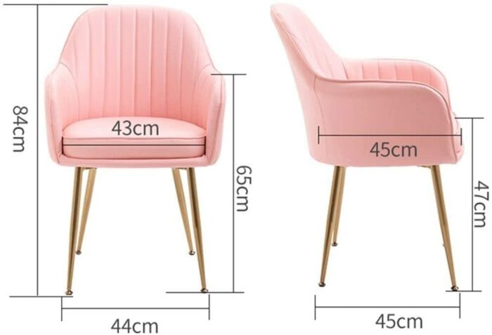 dining chair Kitchen Dining Chairs Set Office Business Chairs, 2 Piece Upholstered Dining Chairs Armchair Kitchen Chair PU Leather Seat Gold Meta