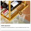 Wine Rack Ceiling Wine Racks Hanging Goblets Holder, Under Stemware Cabinet Bottles Storage Shelf for Home Kitchen Bar Hotel, Adjustable Height S