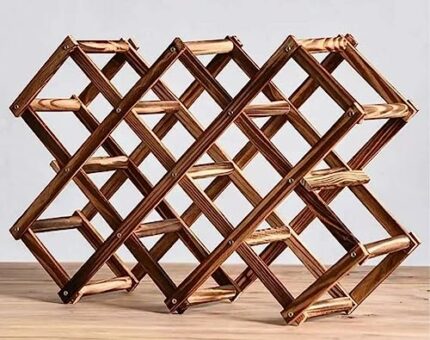 LoongZDD Freestanding Stackable Wine Rack Organizer for Countertop and Cabinets with Foldable Design and Scratch-Resistant Protector