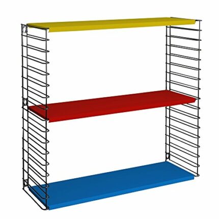 Tomado tricolour modular metal shelf, 70 x 21 x 68cm.