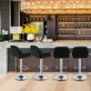 DINGZZ Dustpan Chair Square Foot Bar Stool PU Fabric Bar Stools Spa Tattoo Massage Salon Furniture (Color : Argento, Size : Light Grey)