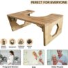 Bamboo Toilet Stool, Foldable Potty Stool for Bathroom, Squatting Step Footstool, Durable Stepping Wooden Poop Stool for Toilet Squat Position