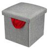 Venga amigos Folding Ottoman Storage Box,Linen Fabric Footstool with Lids,Cube Small Seat Ideal for Toy Box,Bed End,Shoe Bench,Hallway,Seating 30
