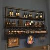 Wine rack Wrought Iron Vintage Wine Rack Upside Down Wine Rack Creative Shelf Wall-mounted Wine Rack Goblet Holder Wine Rack Glassware Rack Cup H