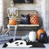 Xsinufn Halloween Door Mat,Halloween Ghost Boo Outdoor Mats for Front Door,Halloween Indoor Entrance Non-Slip Doormat,Halloween Entryway Welcome