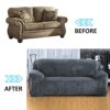 Teynewer Thick Velvet Sofa Covers 1 2 3 4 Seater High Stretch Non-Slip Couch Cover Furniture Protector Plush Sofa Slipcovers with 1 pillowcase fo