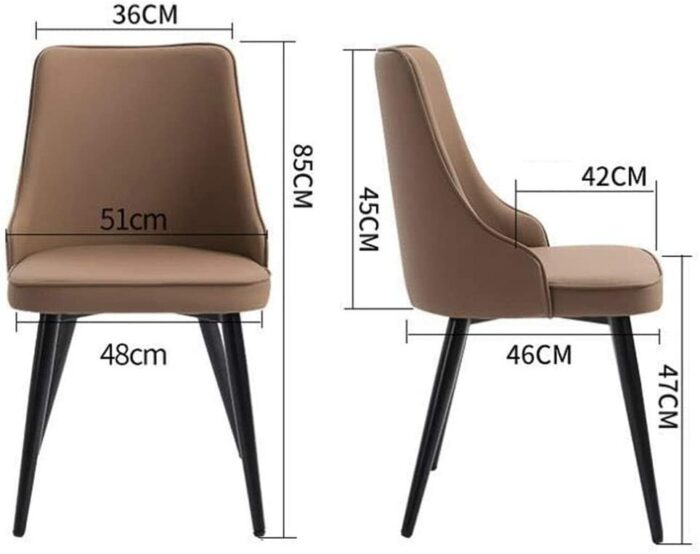 dining chair Office Business Reception Chairs Conference Chairs Kitchen Dining Chair Leather Thicken Backrest Kitchen Chair Wrought Iron Non-Slip