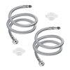DXLing 2 Pieces Flexible Hose Pipes Tap Tails for Monobloc Basin or Kitchen Toilet Taps M10 x1/2 Fitting 600mm Long Braided Hose Stainless Steel