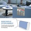 WWW Sofa Armrest Organizer Remote Control Holder,Non-Slip Armchair Caddy for Couch Recliner,Armrest Organizer with 5 Pockets for Magazine,Remote