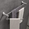 Towel Rail Double Stainless Steel Hanging Towel Rack Bathroom Towel Bracket Rotatable Tower Hanger Towel Rack