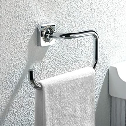 RAKUTE Nordic Towel Ring, Towel Rack, All Copper Bathroom Towel Holder, Toilet Perforated Towel Hanger Bathroom Ring