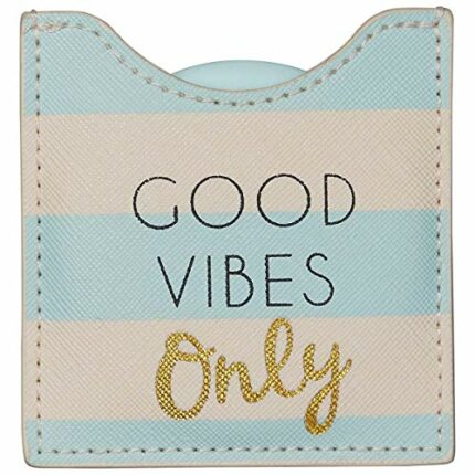 Draeger Good Vibes Only Round Pocket Mirror to Take Anywhere, Any Occasion – Dimensions 8.5 cm x 8 cm