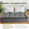 SONIVE Mattress Topper Ultra thick Fluffy Soft Topper Pillow-Top Box quilted pad with 360° elastic band up to 30cm Hotel Quality with Premuim 100