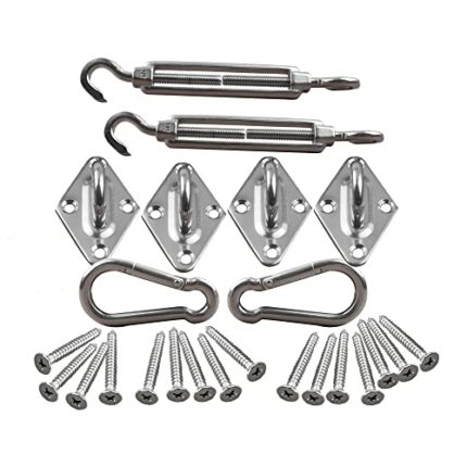 YOGEROY M6 Heavy Duty 316 stainless Steel Sun Shade Sail Fixing Kit, 24pcs Shade Sail Hardware Kit Shade Sail Installation for Garden Triangle an