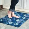 Cosilyt 1/10 Inch Ultra Thin Front Door Mat Rug Indoor Entrance Inside Non Slip, Large Waterproof Rubber Kitchen Rug and Interior Home Washable D