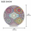 xigua Mandala Round Tablecloth with Umbrella Hole and Zipper Outdoor Tablecloth Spill-Proof Polyester Table Cover for Kitchen Patio Garden Party
