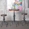 Topower Industrial Bar Table 31.5-41.3" Adjustable Pub Table Kitchen Dining Coffee Bistro Table