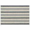 Blue Striped Outdoor Rug, 3'x5' Cotton Hand-Woven Reversible Area Rug Fall Front Porch Rug Washable Front Door Mat Welcome Layered Halloween Door