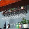 Ceiling Wine Rack Simple Style Multi-Function Living Room Creative Display Home Goblet Wine Rack -Restaurant Kitchen Bar Decoration Frame Adjusta