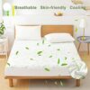 Twin XL Waterproof Mattress Protector, Cooling and Breathable Rayon Made from Bamboo College Dorm Mattress Pad Cover, Deep Pocket Bed Cover-Stret