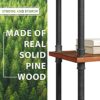 Barnyard Designs Furniture 3-Tier Etagere Bookcase, Solid Pine Open Wood Shelves, Rustic Modern Industrial Metal and Wood Style Bookshelf, Brown,